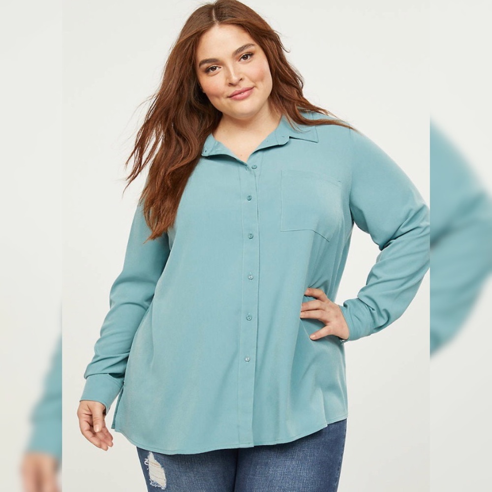 Lane Bryant Soft Button-Front Shirt NWT